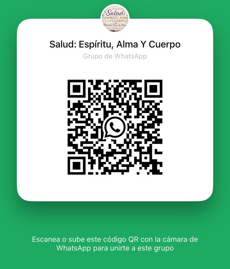 Código QR del grupo de WhatsApp Salud: Espíritu, Alma y Cuerpo